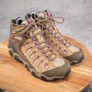 Oboz Sawtooth I Low Women's Size 7.5 Waterproof Hiking Shoes Brown Purple